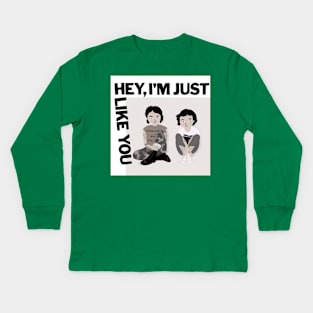 Tegan and Sara "Hey, I am just like you" album illustration Kids Long Sleeve T-Shirt